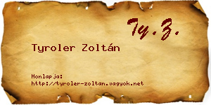 Tyroler Zoltán névjegykártya